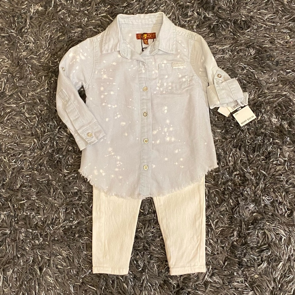 7 For All Mankind 2 Piece Set Girls 12 Months